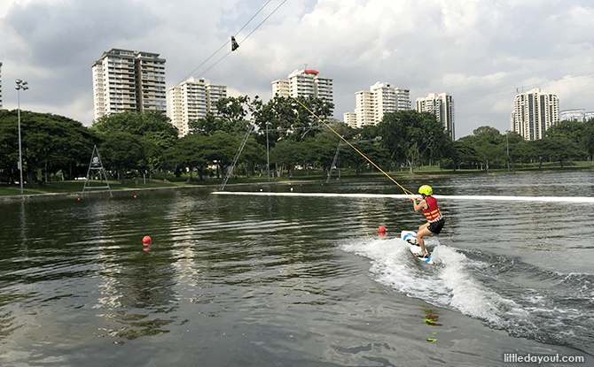 Wakeboarding at Singapore Wake Park